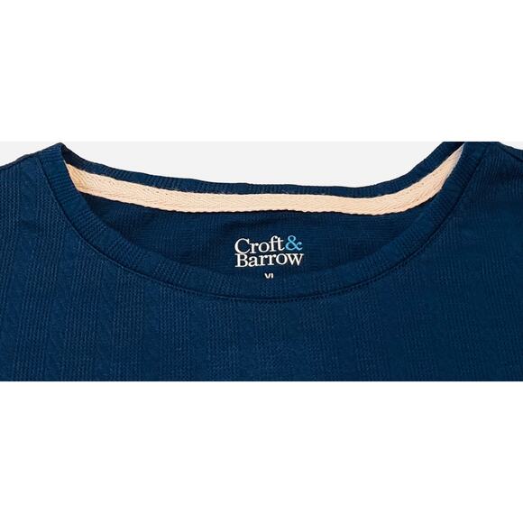 CROFT & BARROW LONG SLEEVE ROUND NECK TOP, WOMENS, XL, NAVY BLUE, CASUAL, NWT - Picture 2 of 10